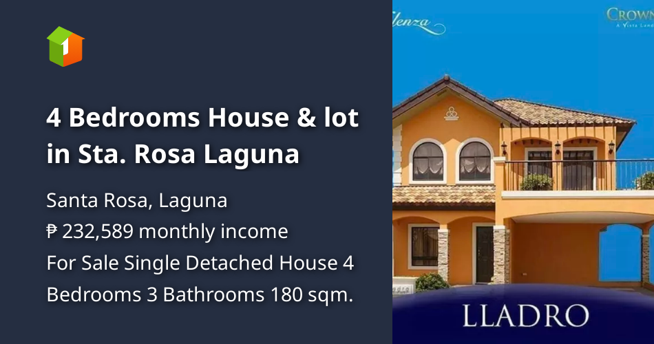4 Bedrooms House & lot in Sta. Rosa Laguna [House and Lot 🏘️