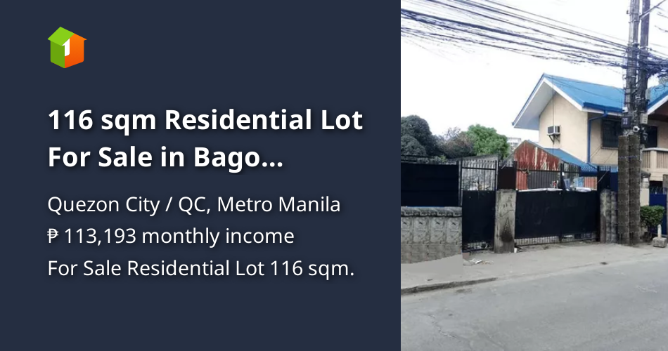 116 sqm Residential Lot For Sale in Bago Bantay, Quezon City [Lot 🚜