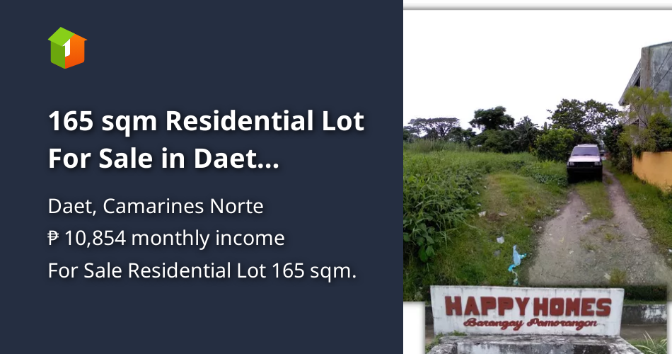 165 sqm Residential Lot For Sale in Daet Camarines Norte [Lot 🚜] (July