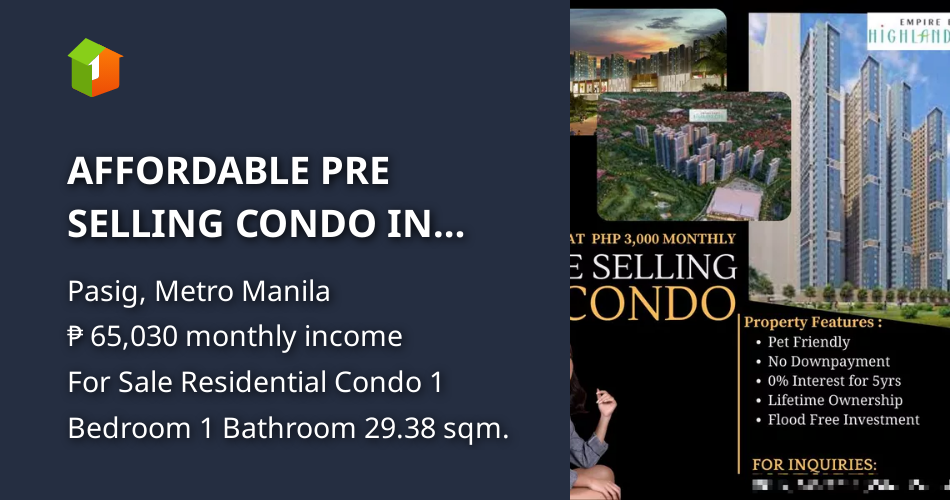 AFFORDABLE PRE SELLING CONDO IN METRO MANILA [Condo 🏙️] (June 2024) in