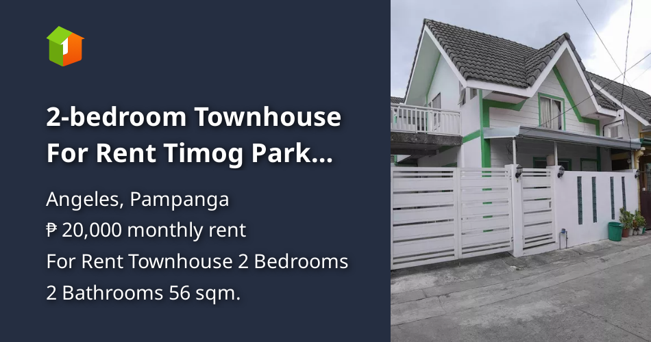 2bedroom Townhouse For Rent Timog Park Homes in Angeles Pampanga