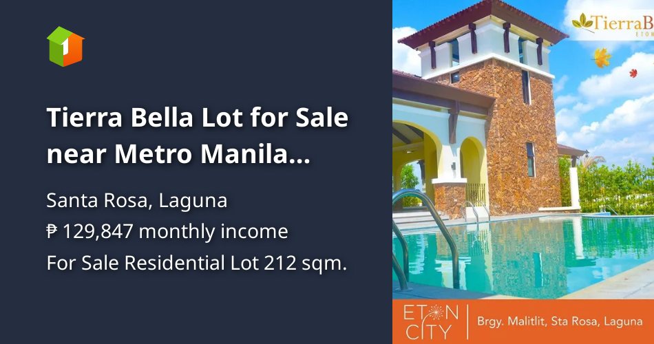 Tierra Bella Lot for Sale near Metro Manila located in Eton City [Lot 🚜