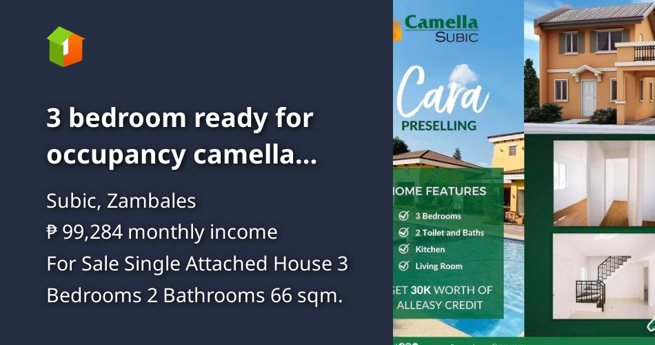 3 bedroom ready for occupancy camella homes subic [House and Lot 🏘️