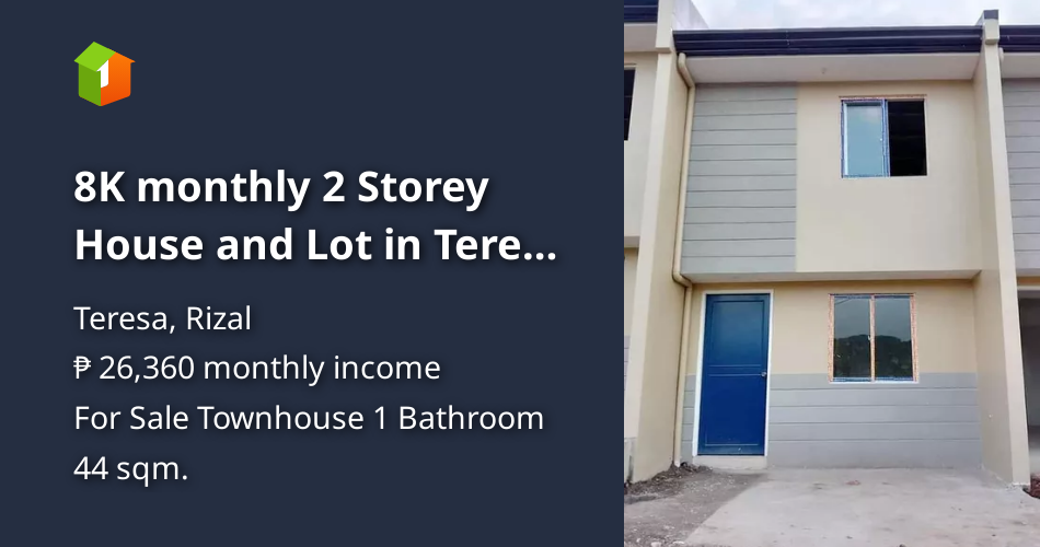 8K monthly 2 Storey House and Lot in Teresa Rizal very near Antipolo