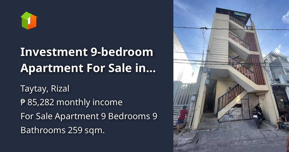 Investment 9bedroom Apartment For Sale in Taytay Rizal [Condo 🏙️