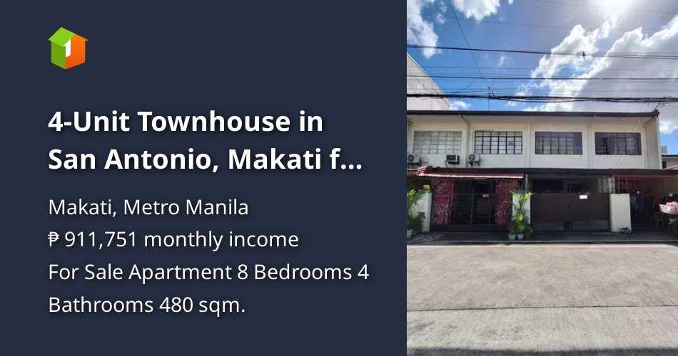 4Unit Townhouse in San Antonio, Makati for sale [Condo 🏙️] (July 2024