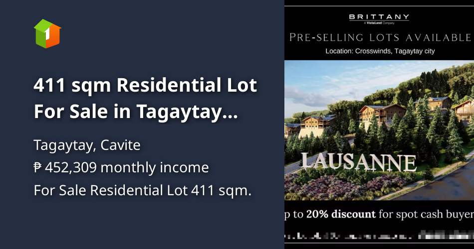 411 sqm Residential Lot For Sale in Tagaytay City [Lot 🚜] (April 2023