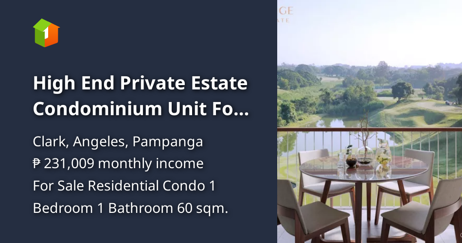 High End Private Estate Condominium Unit For Sale Clark Pampanga [Condo