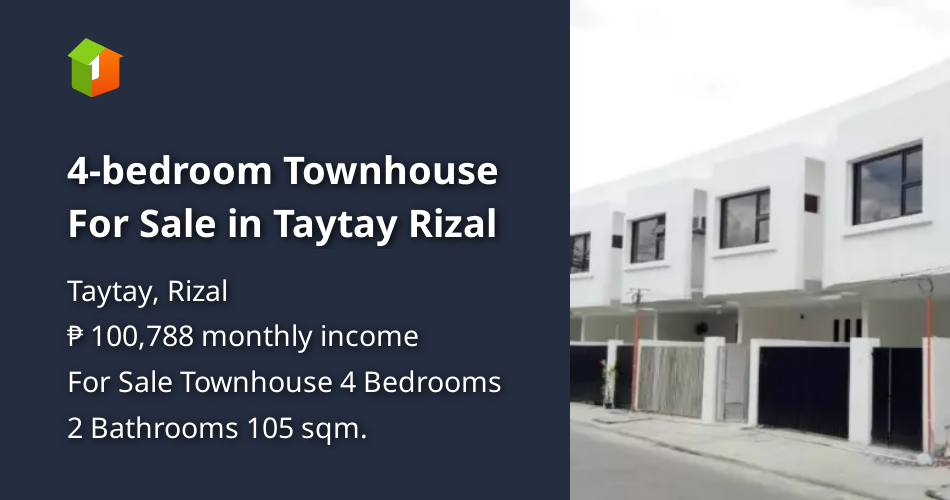 4bedroom Townhouse For Sale in Taytay Rizal [House and Lot 🏘️] (June