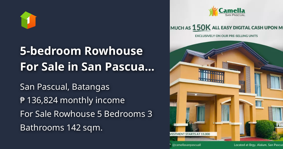 5bedroom Rowhouse For Sale in San Pascual Batangas [House and Lot 🏘️