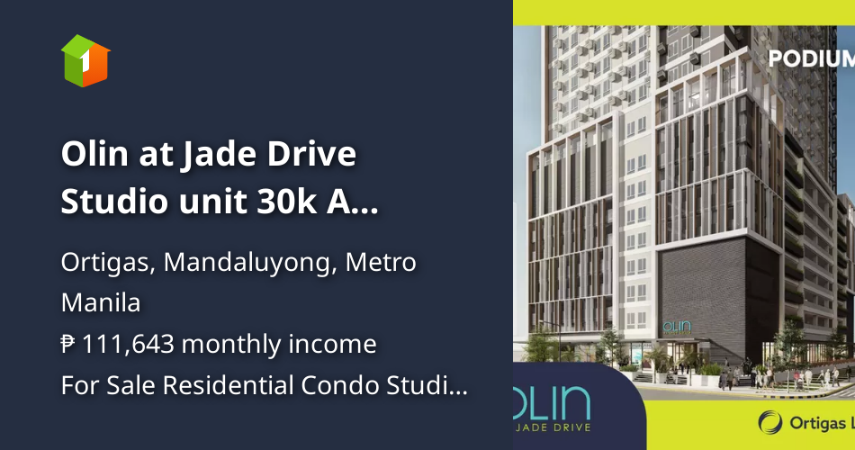 Olin at Jade Drive Studio unit 30k A Month [Condo 🏙️] (September 2023