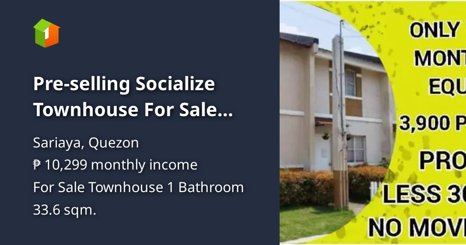 Preselling Socialize Townhouse For Sale thru PagIBIG in Sariaya [House and Lot 🏘️] (January