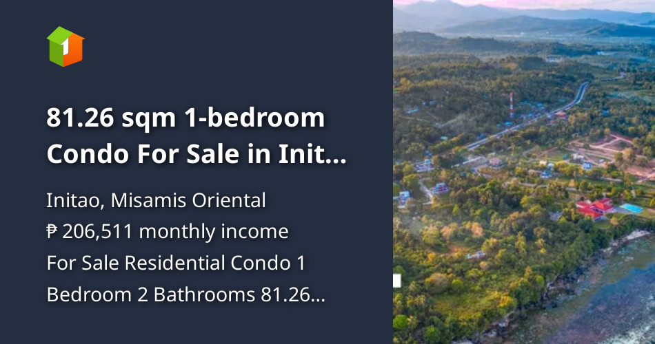 81.26 sqm 1bedroom Condo For Sale in Initao Misamis Oriental [Condo 🏙️