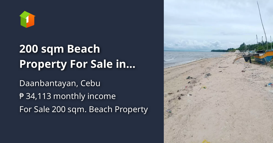 200 sqm Beach Property For Sale in Daanbantayan Cebu [Beach Property 🏖️