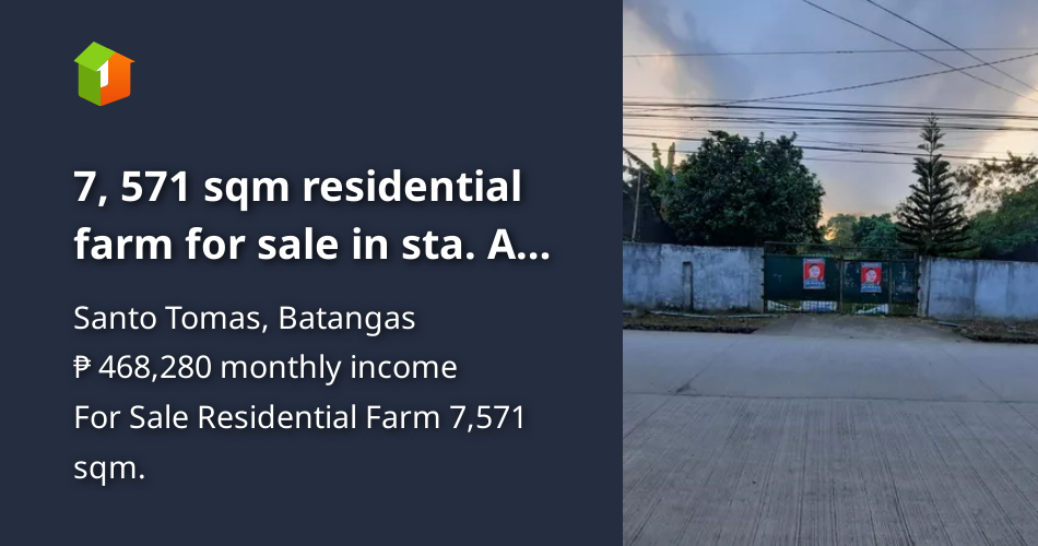 7, 571 sqm residential farm for sale in sta. Ana sto. Tomas Batangas