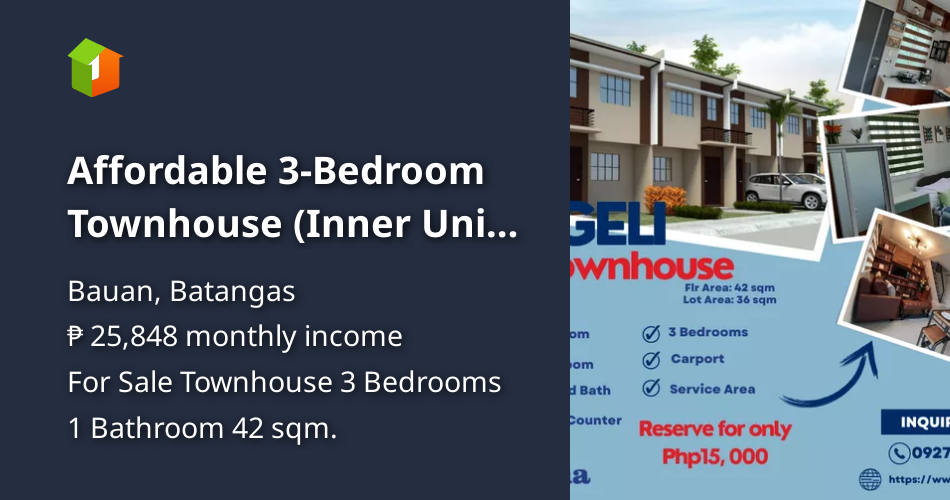 Affordable 3Bedroom Townhouse (Inner Unit) in Bauan Batangas [House