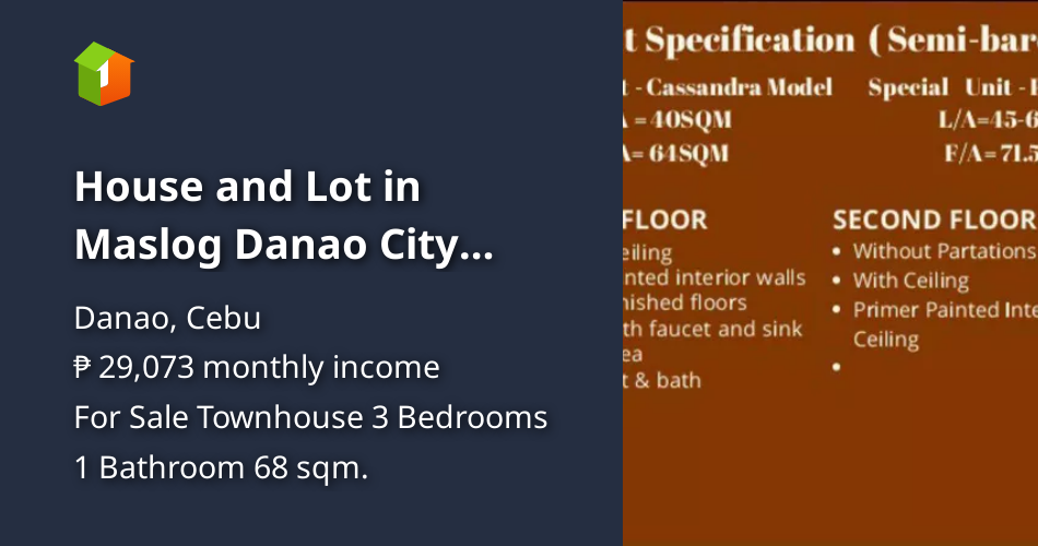 House and Lot in Maslog Danao City Cebu [House and Lot 🏘️] (October