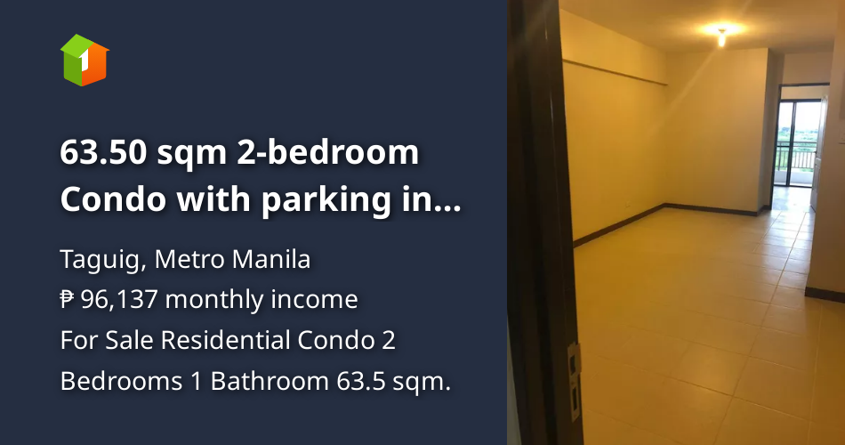 63.50 sqm 2bedroom Condo with parking in Acacia Estates, Taguig [Condo