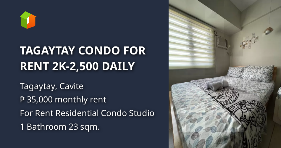 TAGAYTAY CONDO FOR RENT 2K2,500 DAILY [Condo 🏙️] (April 2023) in