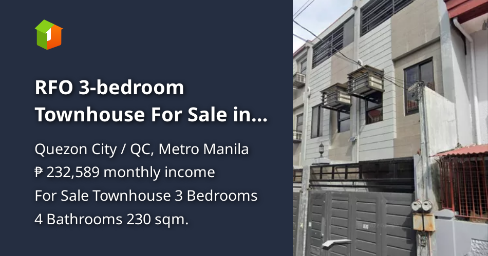 RFO 3bedroom Townhouse For Sale in Project 6 Quezon City [House and
