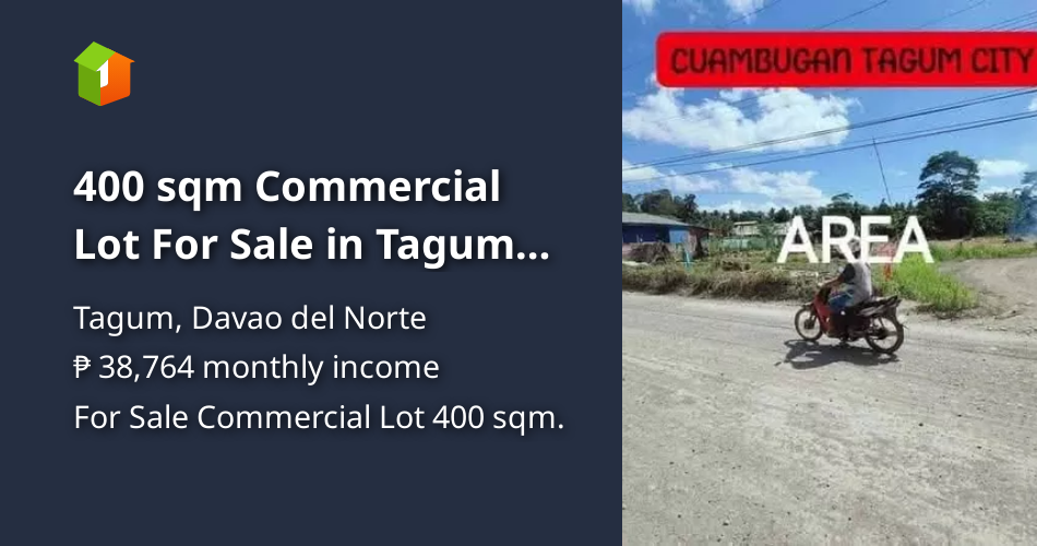 400 sqm Commercial Lot For Sale in Tagum Davao Del Norte [Lots 🚜 ...