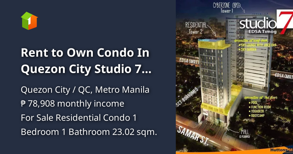 Rent to Own Condo In Quezon City Studio 7 near MRT & GMA 7 [Condo 🏙️