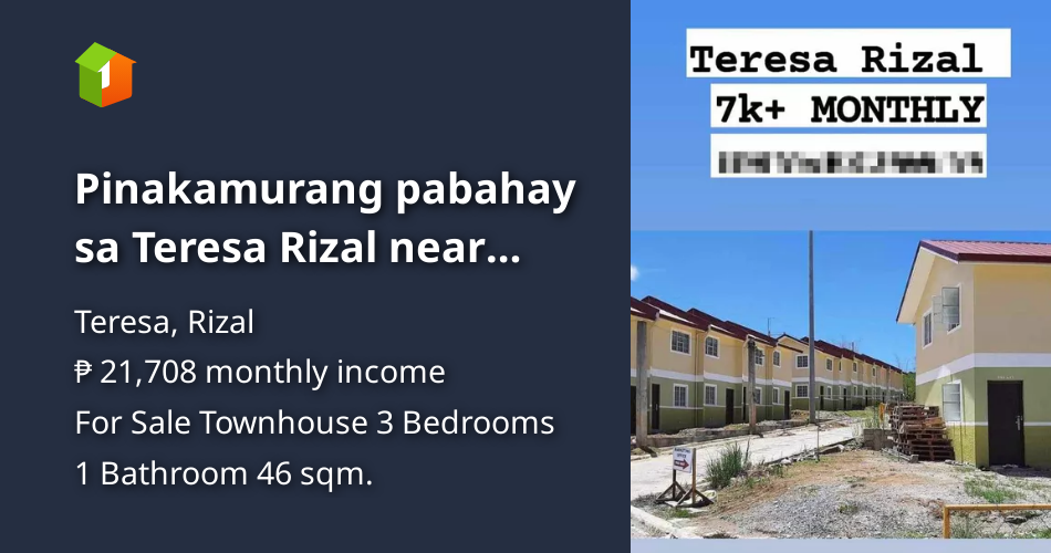 Pinakamurang pabahay sa Teresa Rizal near Antipolo [House and Lot 🏘️