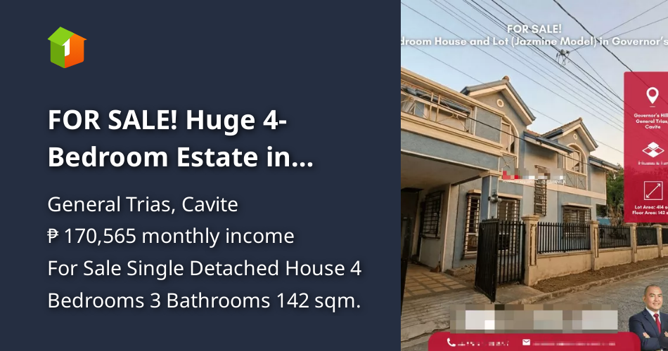 FOR SALE! Huge 4-Bedroom Estate in Governors Hills General Trias ...
