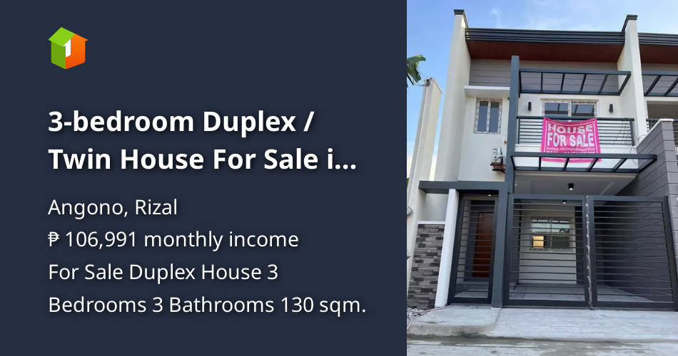 3bedroom Duplex / Twin House For Sale in Angono Rizal [House and Lot 🏘