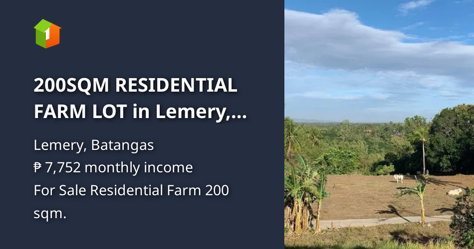 200SQM RESIDENTIAL FARM LOT in Lemery, Batangas.. [Lot 🚜] (November