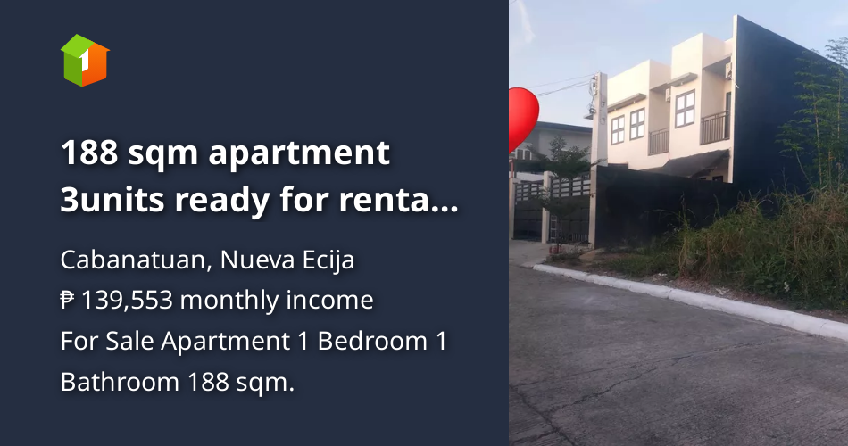 188 sqm apartment 3units ready for rental Business. Mabini Cabanatuan