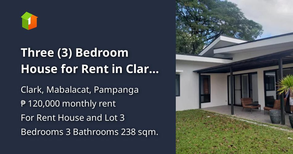 Three (3) Bedroom House for Rent in Clark Pampanga [House and Lot 🏘️