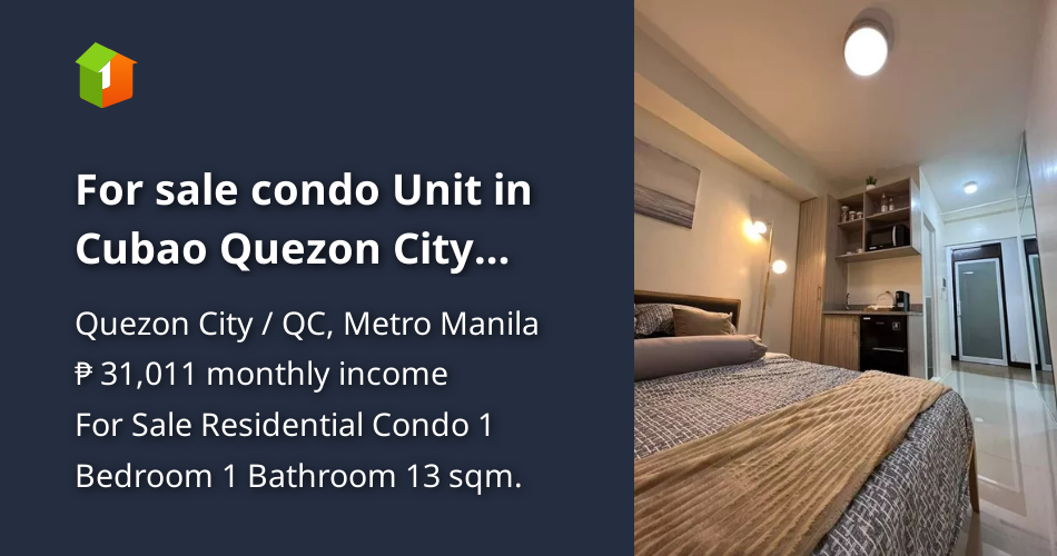 For sale condo Unit in Cubao Quezon City Metro Manila 5K per month [Condo 🏙️] (January 2023