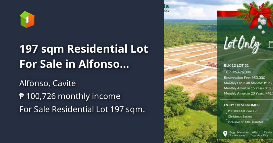 197 sqm Residential Lot For Sale in Alfonso Cavite [Lot 🚜] (December
