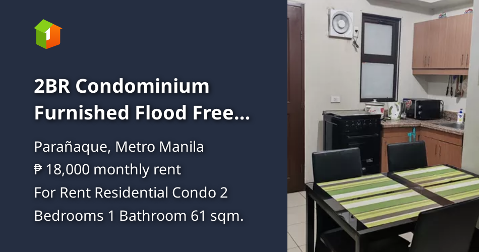 2BR Condominium Furnished Flood Free and walking Distance to SM and ...