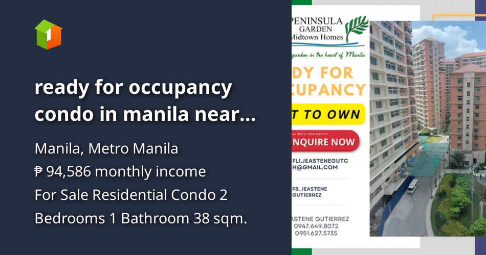 Ready for occupancy condo in manila near landers otis rent to own