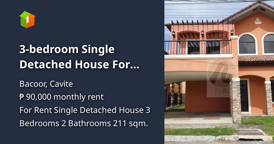 3bedroom Single Detached House For Rent in Bacoor Cavite [House and