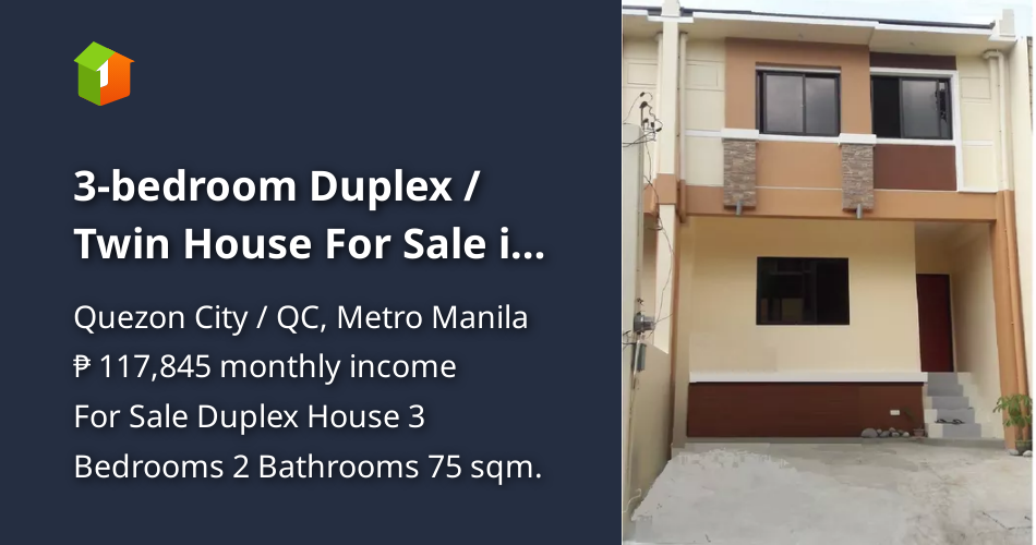 3bedroom Duplex / Twin House For Sale in Quezon City / QC [House and Lot 🏘️] (September 2024