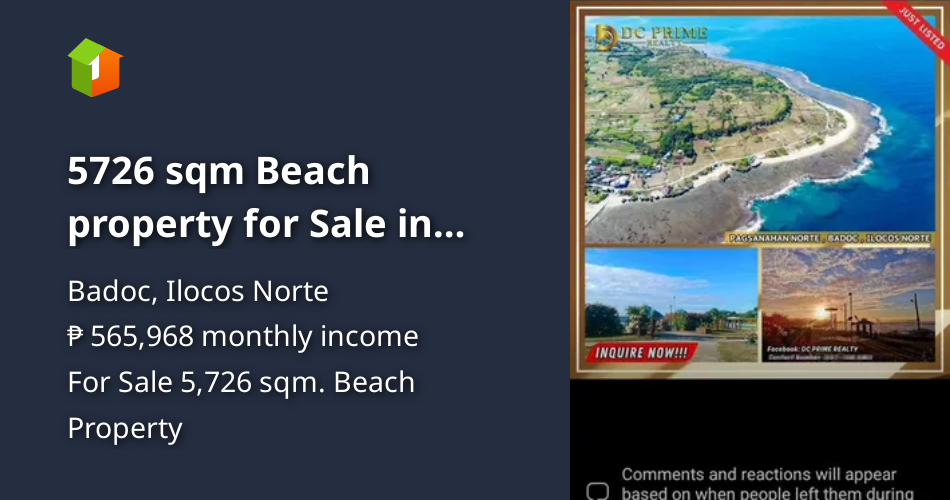 5726 sqm Beach property for Sale in badoc Ilocos norte [Beach Property