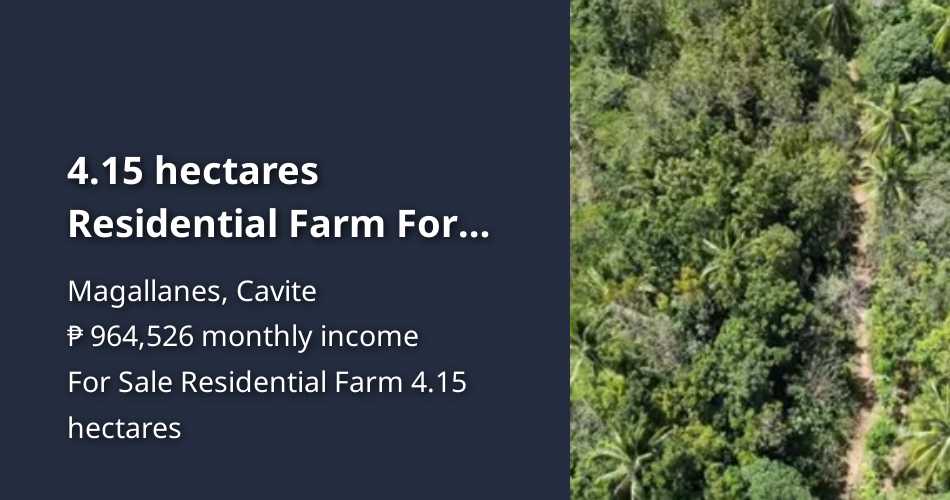 4.15 hectares Residential Farm For Sale By Owner in Magallanes Cavite