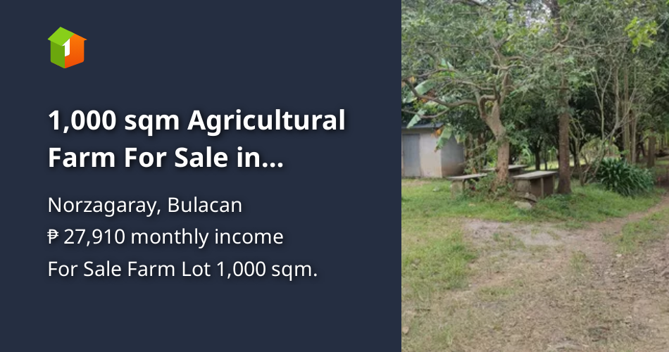1,000 sqm Agricultural Farm For Sale in Norzagaray Bulacan [Lot 🚜