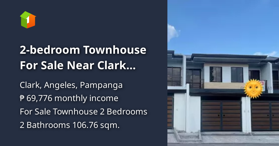 2bedroom Townhouse For Sale Near Clark Angeles Pampanga [House and Lot 🏘️] (August 2024) in