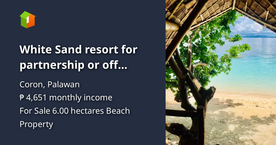 White Sand resort for partnership or off beach land for sale 95p sq m