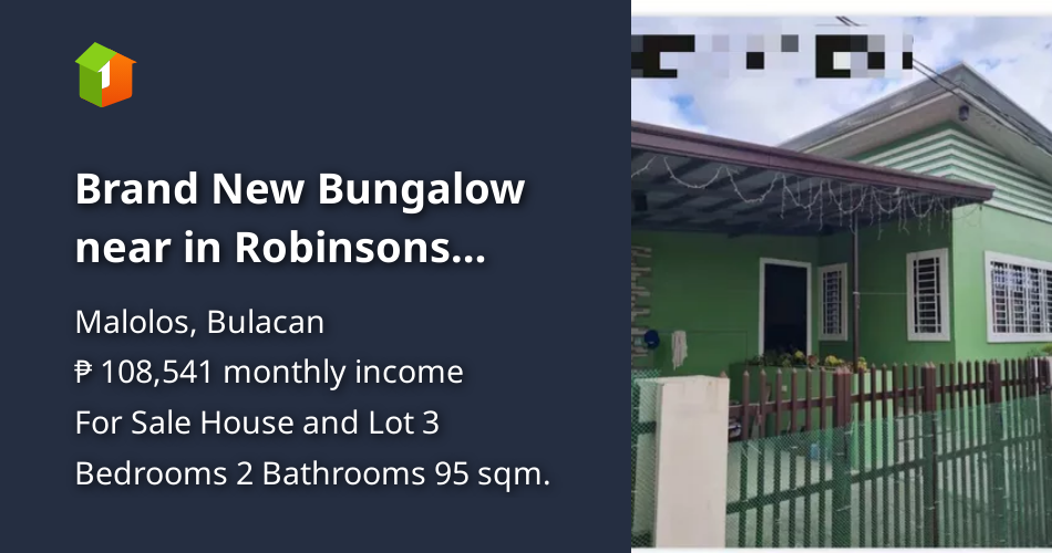 Brand New Bungalow near in Robinsons Malolos [House and Lot 🏘️