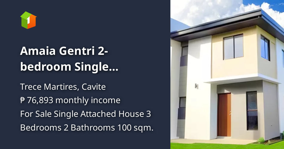 Amaia Gentri 2bedroom Single Attached House For Sale in Cavite [House