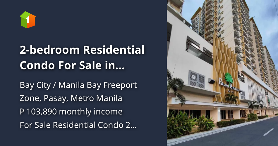 2bedroom Residential Condo For Sale in Manila Bay Pasay near Dela