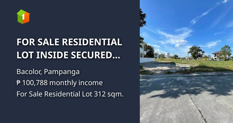 FOR SALE RESIDENTIAL LOT INSIDE SECURED VILLAGE IN PAMPANGA [Lot 🚜