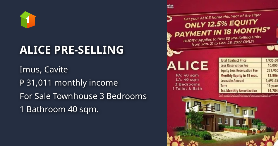 ALICE PRESELLING [House and Lot 🏘️] (January 2022) in Imus, Cavite for