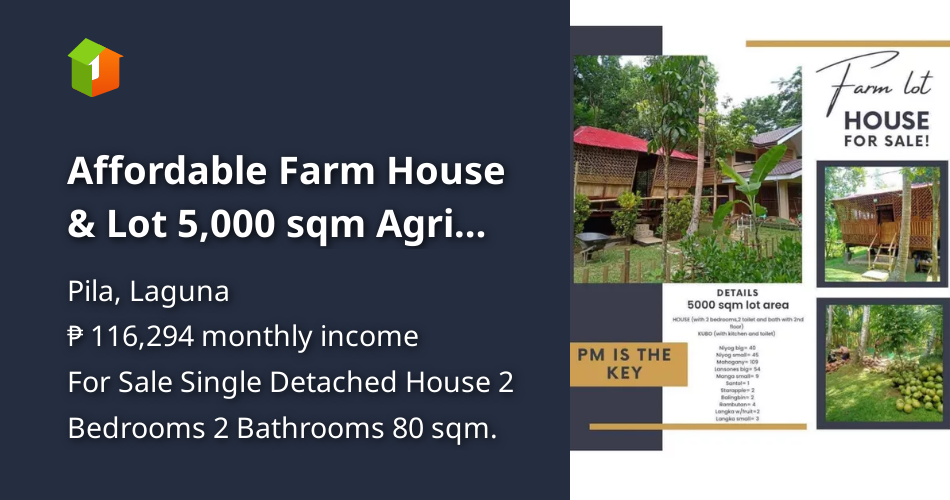 Affordable Farm House & Lot 5,000 sqm Agri Farm For Sale in Laguna