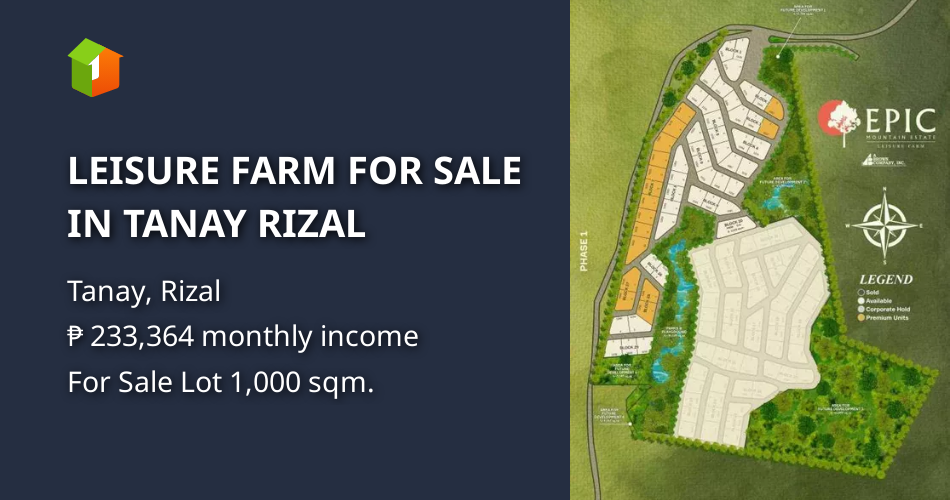 LEISURE FARM FOR SALE IN TANAY RIZAL [Lots 🚜] (October 2025) in Tanay ...